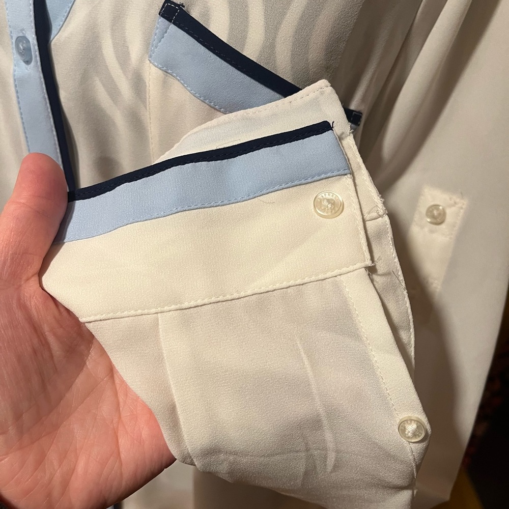 Express White and Blue Button Down Shirt - Picture 5 of 7